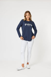 THREADZ_PARIS TEE NAVY _ PARIS TEE NAVY _ Ebony Boutique NZ