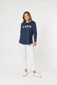 THREADZ_PARIS TEE NAVY _ PARIS TEE NAVY _ Ebony Boutique NZ