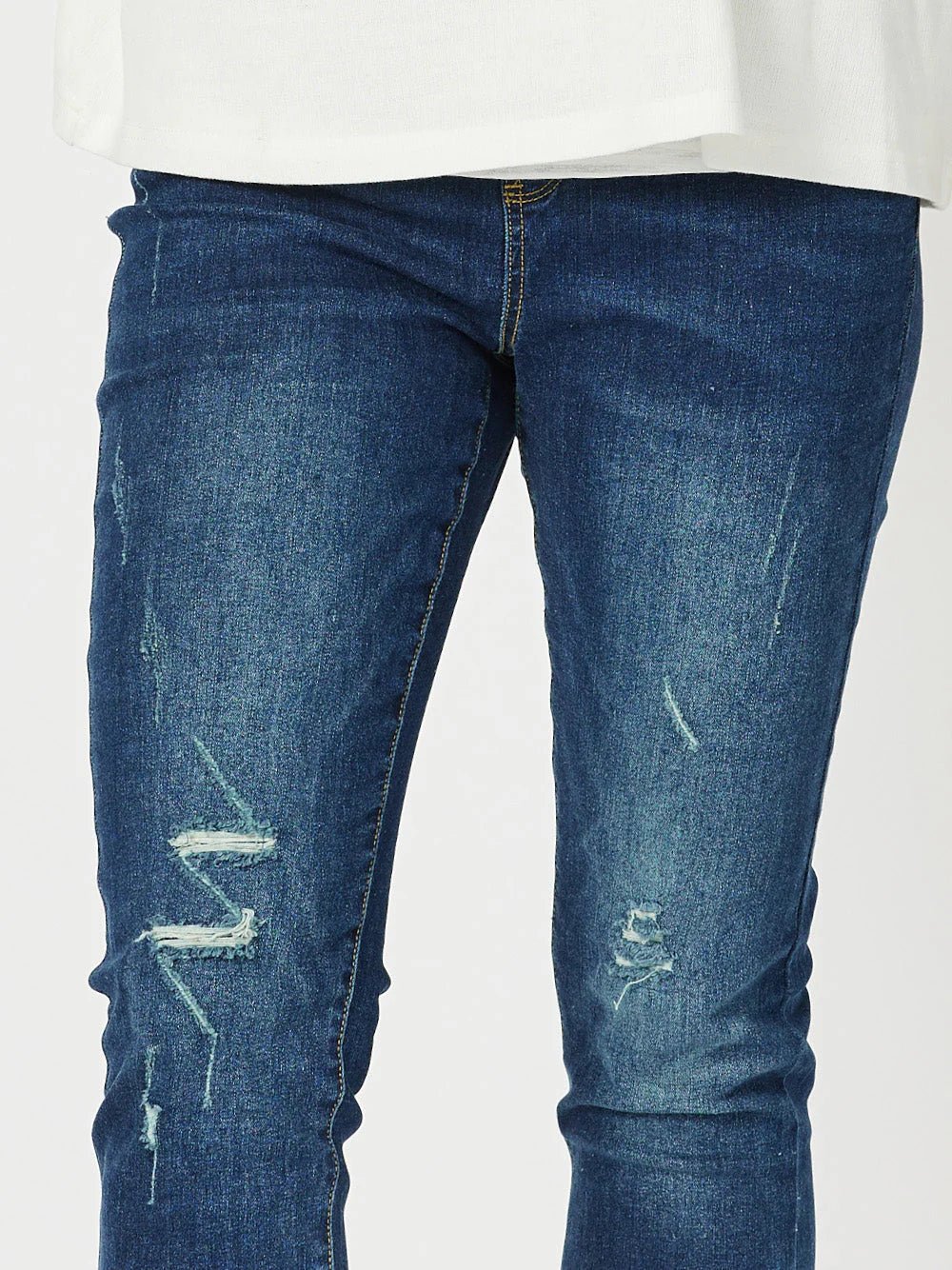 THREADZ_PULL ON RIPPED JEAN DARK DENIM _ PULL ON RIPPED JEAN DARK DENIM _ Ebony Boutique NZ