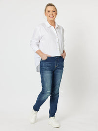 THREADZ_PULL ON RIPPED JEAN DARK DENIM _ PULL ON RIPPED JEAN DARK DENIM _ Ebony Boutique NZ