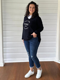 THREADZ_PULL ON RIPPED JEAN DARK DENIM _ PULL ON RIPPED JEAN DARK DENIM _ Ebony Boutique NZ