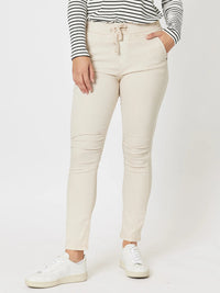 THREADZ_TIE FRONT JOGGER JEAN NATURAL _ TIE FRONT JOGGER JEAN NATURAL _ Ebony Boutique NZ