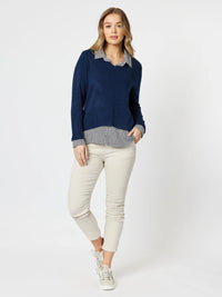THREADZ_TIE FRONT JOGGER JEAN NATURAL _ TIE FRONT JOGGER JEAN NATURAL _ Ebony Boutique NZ