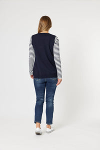 THREADZ_VICKY VEST NAVY _ VICKY VEST NAVY _ Ebony Boutique NZ