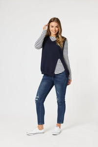 THREADZ_VICKY VEST NAVY _ VICKY VEST NAVY _ Ebony Boutique NZ