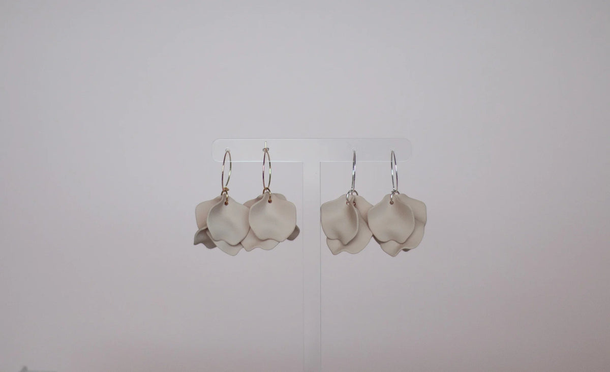 WILLOW COLLECTIVE_PEONY EARRINGS GOLD NUDE _ PEONY EARRINGS GOLD NUDE _ Ebony Boutique NZ
