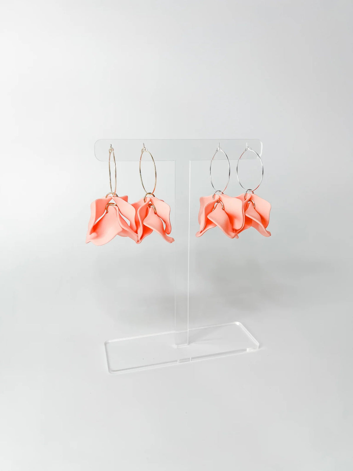 WILLOW COLLECTIVE_PEONY EARRINGS SILVER PEACH _ PEONY EARRINGS SILVER PEACH _ Ebony Boutique NZ