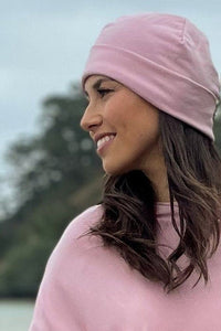 EBONY_100% MERINO BEANIE UNISEX CUFFED/SLOUCH BLUSH _ _ Ebony Boutique NZ