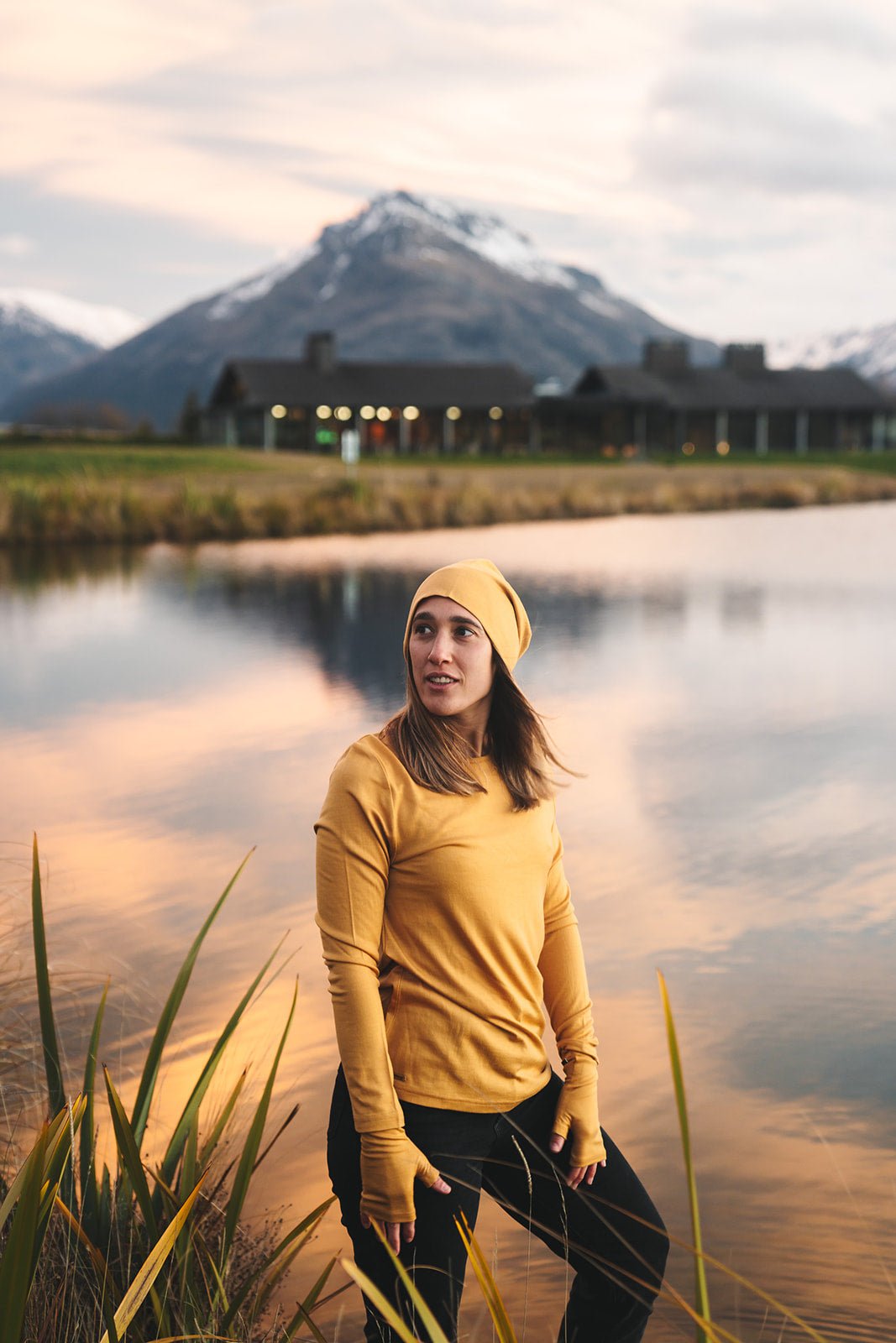 EBONY_100% MERINO BEANIE UNISEX CUFFED/SLOUCH GOLD _ _ Ebony Boutique NZ