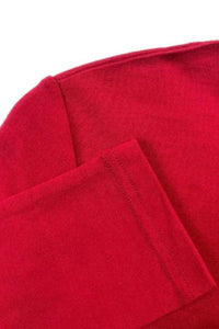 EBONY_WOMENS 100% MERINO (210) LONG SLEEVE V NECK TOP RUBY _ _ Ebony Boutique NZ