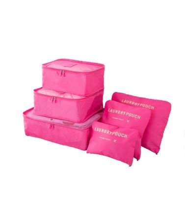 ACCESSORIES_TRAVEL BAG STORAGE PACKING CELL ORGANISER 6PC SET _ TRAVEL BAG STORAGE PACKING CELL ORGANISER 6PC SET _ Ebony Boutique NZ