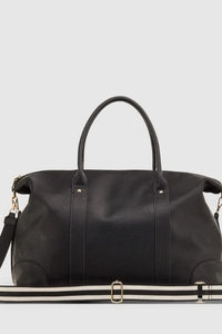LOUENHIDE_ALEXIS WEEKENDER TRAVEL BAG BLACK STRIPE STRAP _ _ Ebony Boutique NZ