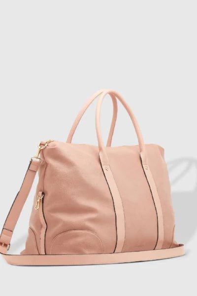 LOUENHIDE_ALEXIS WEEKENDER TRAVEL BAG BLUSH STRIPE STRAP _ _ Ebony Boutique NZ