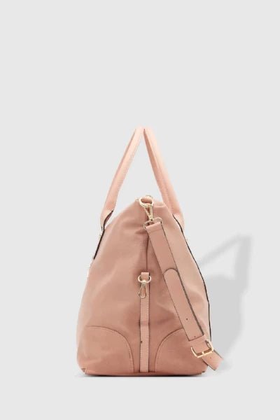 LOUENHIDE_ALEXIS WEEKENDER TRAVEL BAG BLUSH STRIPE STRAP _ _ Ebony Boutique NZ