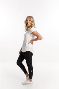 HOME-LEE_APARTMENT PANTS BLACK WITH MATTE BLACK PRINT _ _ Ebony Boutique NZ