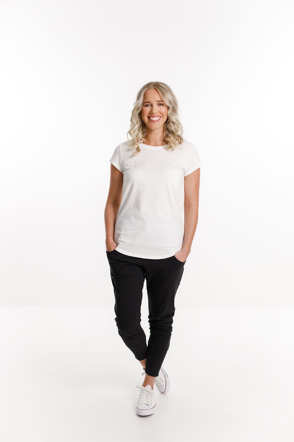 HOME-LEE_APARTMENT PANTS BLACK WITH MATTE BLACK PRINT _ _ Ebony Boutique NZ