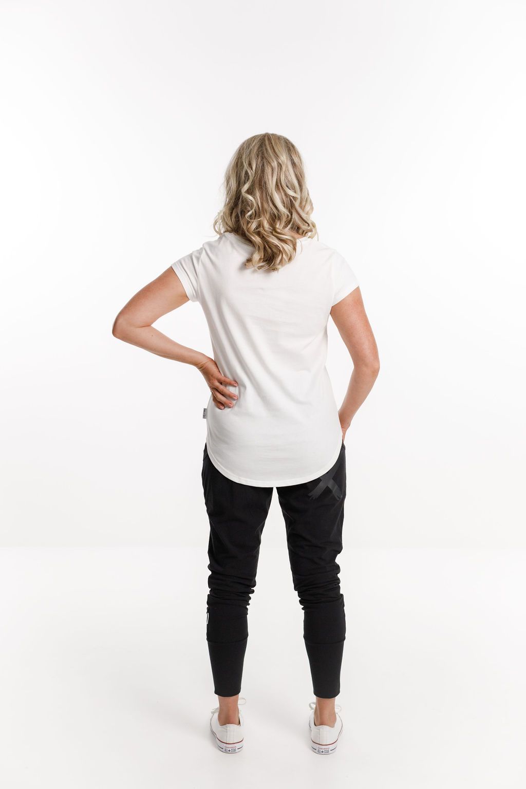 HOME-LEE_APARTMENT PANTS BLACK WITH MATTE BLACK PRINT _ _ Ebony Boutique NZ
