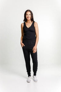 HOME-LEE_APARTMENT PANTS BLACK WITH META FLORAL X _ _ Ebony Boutique NZ