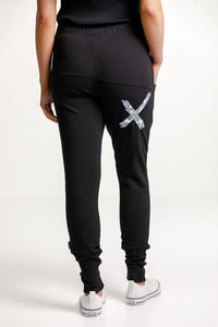 HOME-LEE_APARTMENT PANTS BLACK WITH META FLORAL X _ _ Ebony Boutique NZ