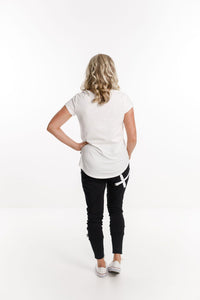HOME-LEE_APARTMENT PANTS BLACK WITH WHITE PRINT _ _ Ebony Boutique NZ