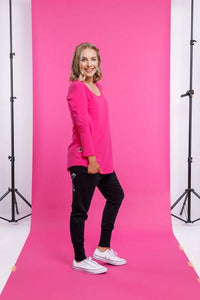 HOME-LEE_APARTMENT PANTS WINTER WEIGHT BLACK WITH WHITE OUTLINE X _ _ Ebony Boutique NZ