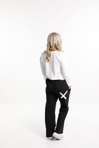 HOME-LEE_AVENUE PANTS BLACK WITH WHITE X _ _ Ebony Boutique NZ