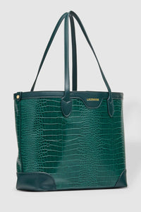 LOUENHIDE_BEAUMONT TOTE BAG RECYCLED CROC GREEN _ _ Ebony Boutique NZ