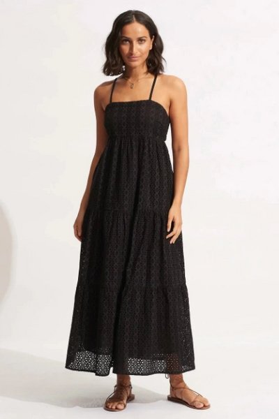 SEAFOLLY_BRODERIE ANGLAISE TIERED MAXI DRESS _ _ Ebony Boutique NZ