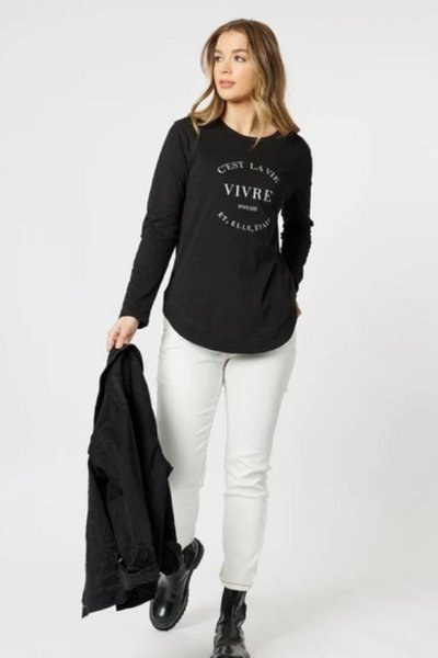 THREADZ_CEST LA VIE L/S TEE _ _ Ebony Boutique NZ