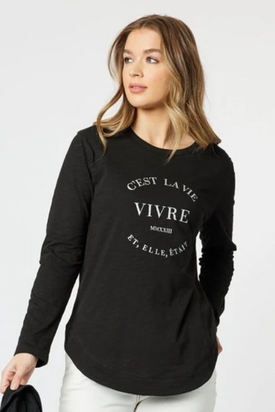 THREADZ_CEST LA VIE L/S TEE _ _ Ebony Boutique NZ