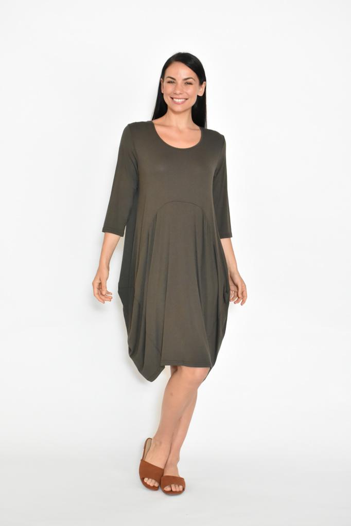 Cali Co Cocoon Dress 3 4 Slv Ebony Boutique Ebony Boutique NZ