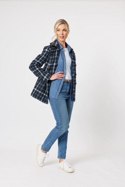 GORDON SMITH_COLORADO CHECK CAR COAT _ _ Ebony Boutique NZ