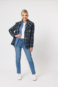 GORDON SMITH_COLORADO CHECK CAR COAT _ _ Ebony Boutique NZ