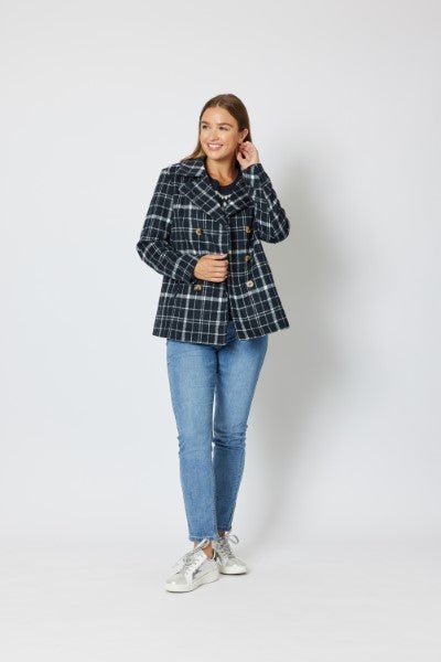 GORDON SMITH_COLORADO CHECK CAR COAT _ _ Ebony Boutique NZ