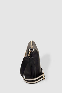 LOUENHIDE_DAISY CROSSBODY BAG BLACK STRIPE GUITAR STRAP _ _ Ebony Boutique NZ