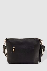 LOUENHIDE_DAISY CROSSBODY BAG BLACK STRIPE GUITAR STRAP _ _ Ebony Boutique NZ