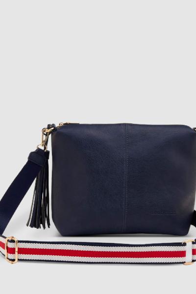 LOUENHIDE_DAISY CROSSBODY BAG NAVY STRIPE GUITAR STRAP _ _ Ebony Boutique NZ