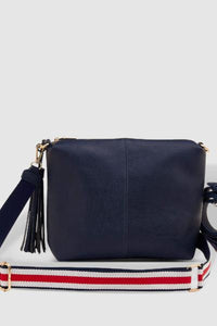 LOUENHIDE_DAISY CROSSBODY BAG NAVY STRIPE GUITAR STRAP _ _ Ebony Boutique NZ