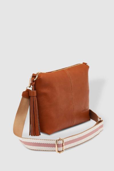 LOUENHIDE_DAISY TAN STRIPE CROSSBODY BAG _ _ Ebony Boutique NZ