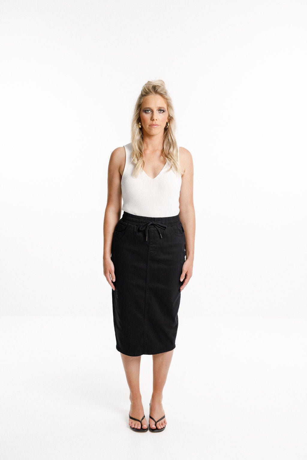 HOME-LEE_DENIM MIDI SKIRT _ _ Ebony Boutique NZ