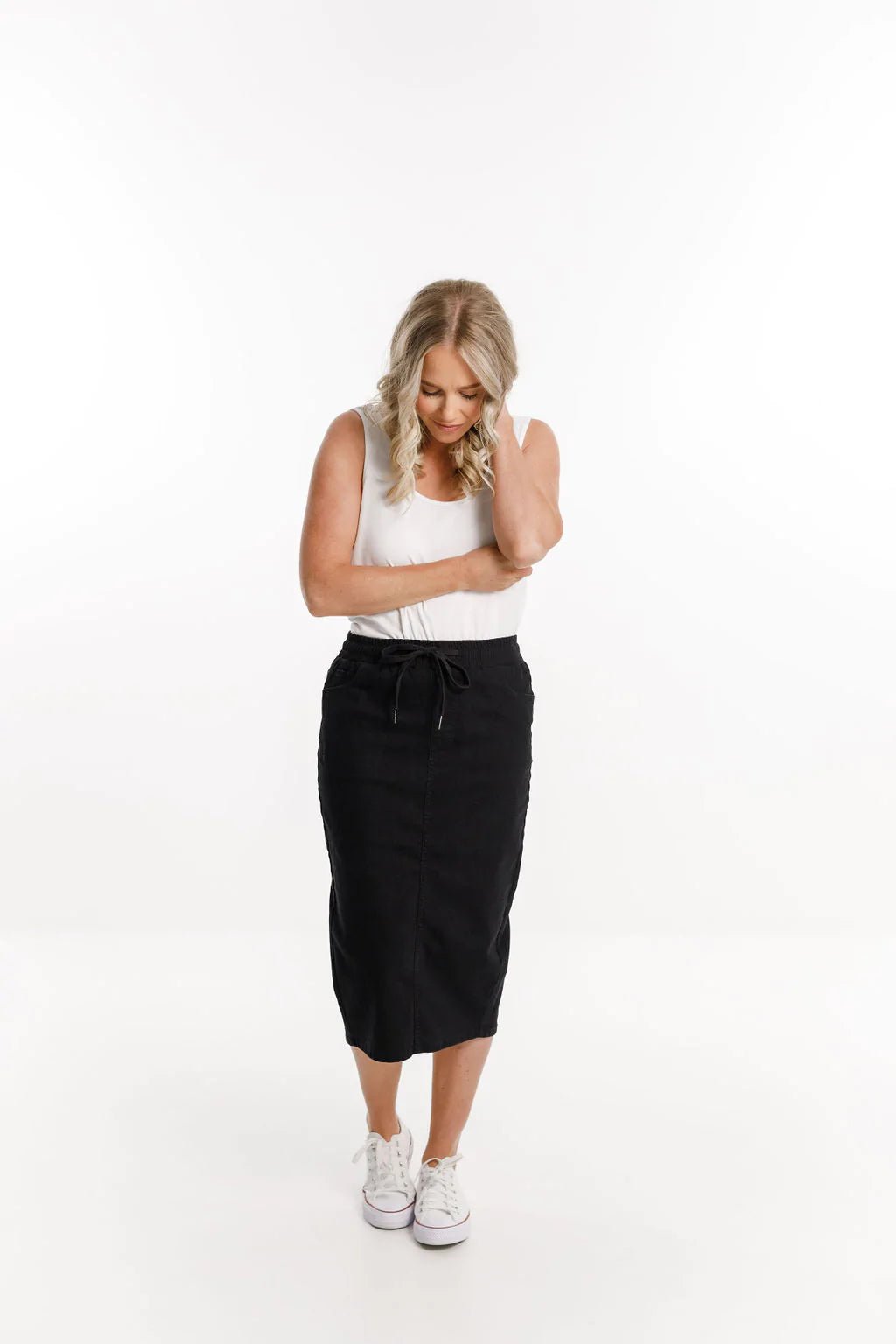 HOME-LEE_DENIM MIDI SKIRT _ _ Ebony Boutique NZ