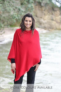 EBONY_WOMENS 100% MERINO WOOL EASY STYLE LAYER PONCHO WITH CHIFFON _ _ Ebony Boutique NZ