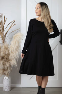EBONY_MERINO SWING DRESS LONG SLEEVES BLACK _ MERINO SWING DRESS LONG SLEEVES BLACK _ Ebony Boutique NZ