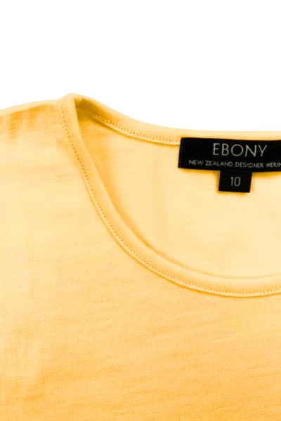 EBONY_WOMENS 100% MERINO (210) LONG SLEEVE CREW TOP BUTTERCUP _ WOMENS 100% MERINO (210) LONG SLEEVE CREW TOP BUTTERCUP _ Ebony Boutique NZ