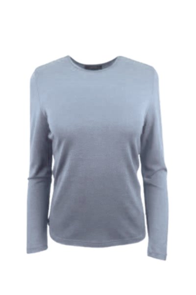 EBONY_WOMENS 100% MERINO (210) LONG SLEEVE CREW TOP DUSK BLUE _ WOMENS 100% MERINO (210) LONG SLEEVE CREW TOP DUSK BLUE _ Ebony Boutique NZ