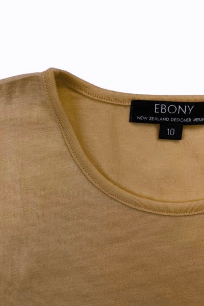 EBONY_WOMENS 100% MERINO (210) LONG SLEEVE CREW TOP SAND _ WOMENS 100% MERINO (210) LONG SLEEVE CREW TOP SAND _ Ebony Boutique NZ
