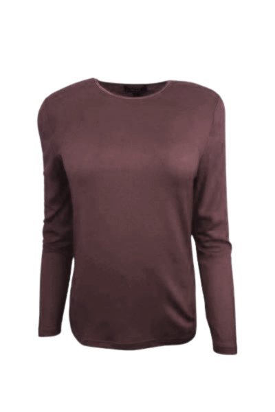 EBONY_WOMENS 100% MERINO (210) LONG SLEEVE SATIN CREW TOP AMETHYST _ WOMENS 100% MERINO (210) LONG SLEEVE SATIN CREW TOP AMETHYST _ Ebony Boutique NZ
