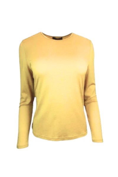 EBONY_WOMENS 100% MERINO (210) LONG SLEEVE SATIN CREW TOP BUTTERCUP _ WOMENS 100% MERINO (210) LONG SLEEVE SATIN CREW TOP BUTTERCUP _ Ebony Boutique NZ