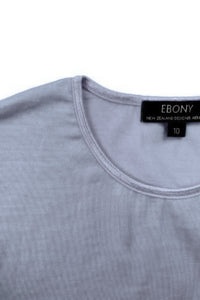 EBONY_WOMENS 100% MERINO (210) LONG SLEEVE SATIN CREW TOP DUSK BLUE _ WOMENS 100% MERINO (210) LONG SLEEVE SATIN CREW TOP DUSK BLUE _ Ebony Boutique NZ
