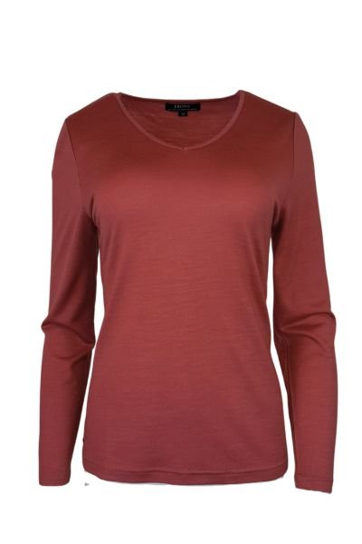 EBONY_WOMENS 100% MERINO (210) LONG SLEEVE V NECK TOP BRICK _ EBONY_WOMENS 100% MERINO (210) LONG SLEEVE V NECK TOP BRICK _ _ Ebony Boutique NZ _ Ebony Boutique NZ